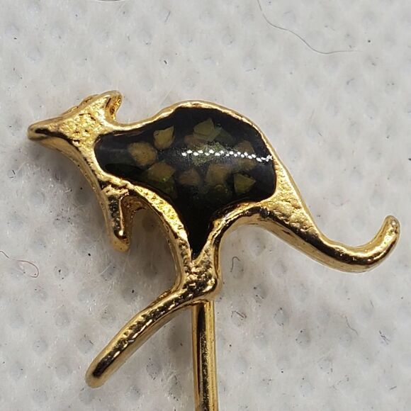 Gold & Black Colored Kangaroo Lapel Pin - Picture 3 of 4